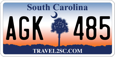 SC license plate AGK485