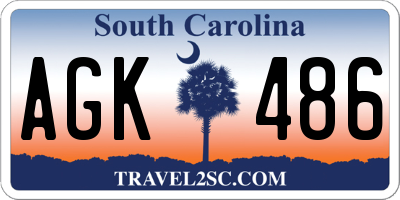 SC license plate AGK486