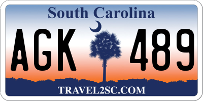 SC license plate AGK489