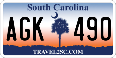 SC license plate AGK490