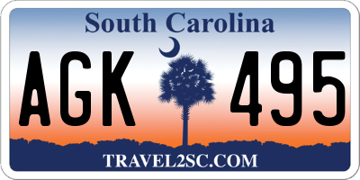 SC license plate AGK495