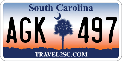 SC license plate AGK497