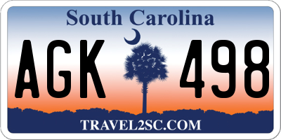 SC license plate AGK498