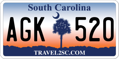 SC license plate AGK520