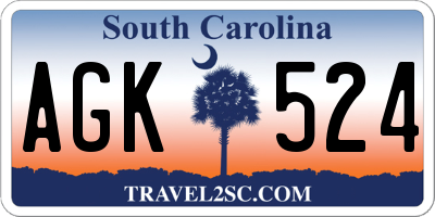 SC license plate AGK524