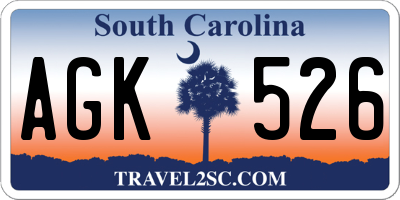 SC license plate AGK526