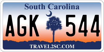 SC license plate AGK544
