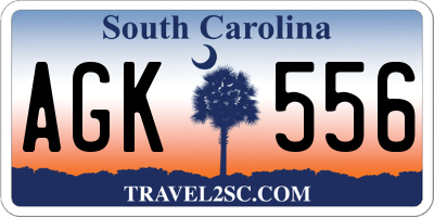SC license plate AGK556