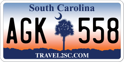SC license plate AGK558