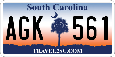 SC license plate AGK561