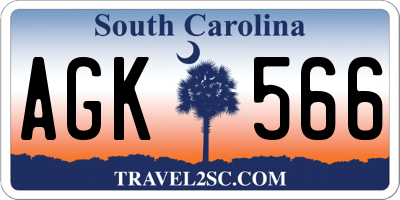 SC license plate AGK566