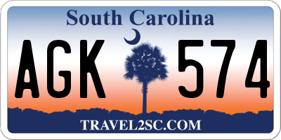 SC license plate AGK574