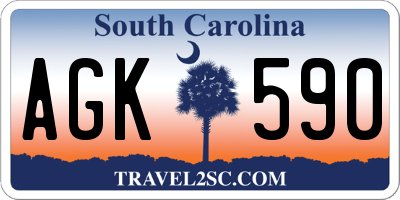 SC license plate AGK590
