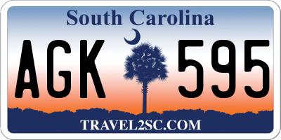 SC license plate AGK595