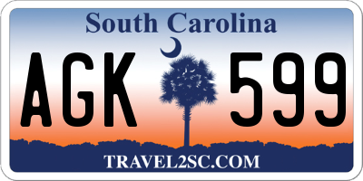 SC license plate AGK599