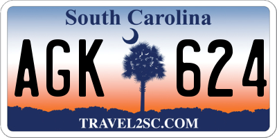 SC license plate AGK624