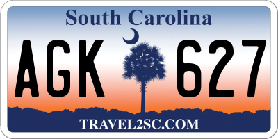 SC license plate AGK627