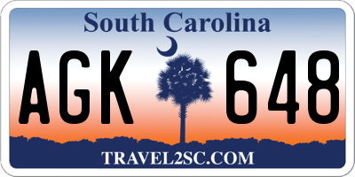 SC license plate AGK648
