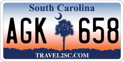 SC license plate AGK658