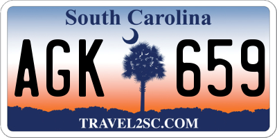 SC license plate AGK659