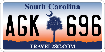 SC license plate AGK696