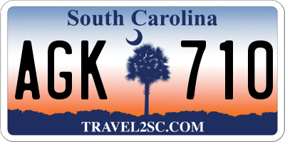 SC license plate AGK710