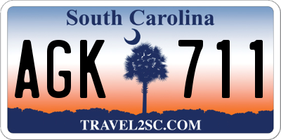 SC license plate AGK711