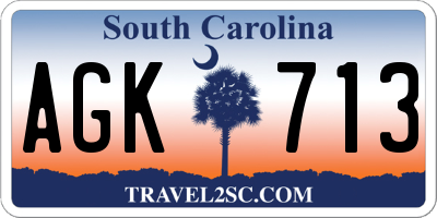 SC license plate AGK713