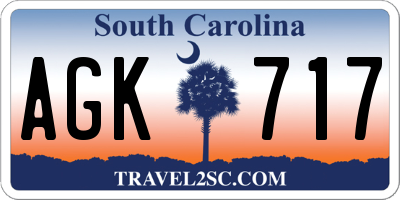 SC license plate AGK717