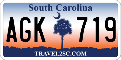 SC license plate AGK719