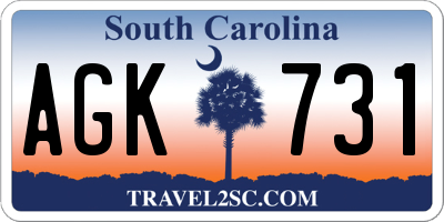 SC license plate AGK731