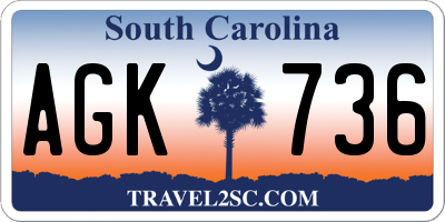 SC license plate AGK736