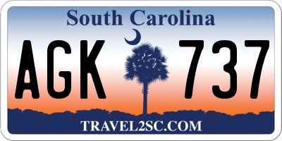SC license plate AGK737