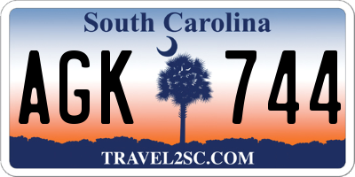 SC license plate AGK744