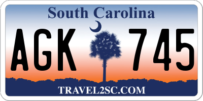 SC license plate AGK745