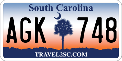 SC license plate AGK748