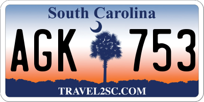 SC license plate AGK753