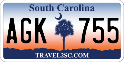 SC license plate AGK755