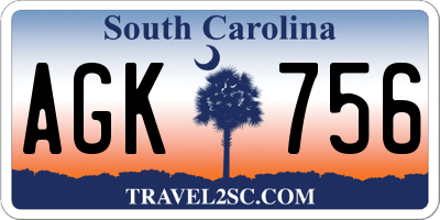 SC license plate AGK756
