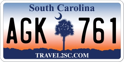 SC license plate AGK761