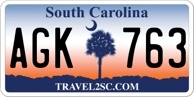 SC license plate AGK763