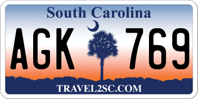 SC license plate AGK769