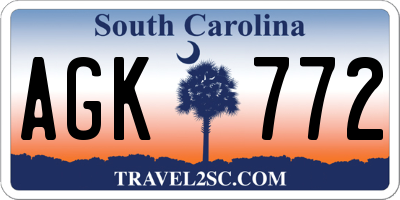 SC license plate AGK772