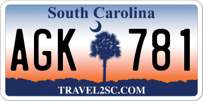 SC license plate AGK781