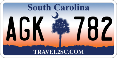 SC license plate AGK782