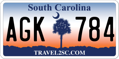 SC license plate AGK784