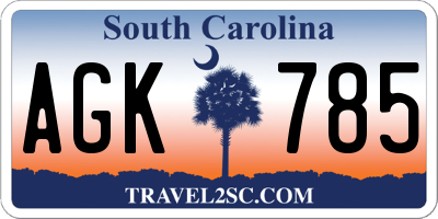 SC license plate AGK785