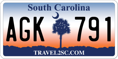 SC license plate AGK791