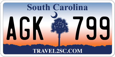 SC license plate AGK799