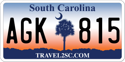 SC license plate AGK815